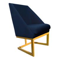 Kit 06 Cadeiras Para Sala De Jantar Ana Base De Ferro Veludo Azul Marinho D'classe Decor - 3