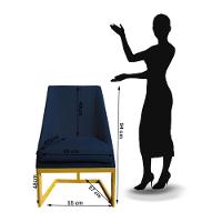 Kit 06 Cadeiras Para Sala De Jantar Ana Base De Ferro Veludo Azul Marinho D'classe Decor - 6