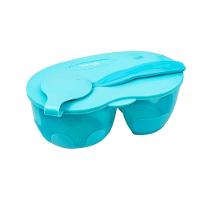 Kit Bowl Tigela & Colher Divisórias Internas Com Compartimento Para Talher Cor Azul - 5