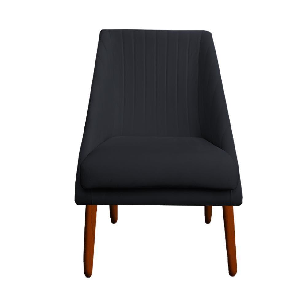 Kit 08 Cadeiras Para Sala De Jantar Ana Pés Palito Veludo Grafite D'classe Decor - 2