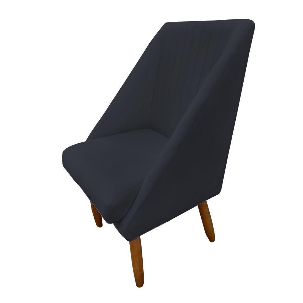 Kit 08 Cadeiras Para Sala De Jantar Ana Pés Palito Veludo Grafite D'classe Decor - 3