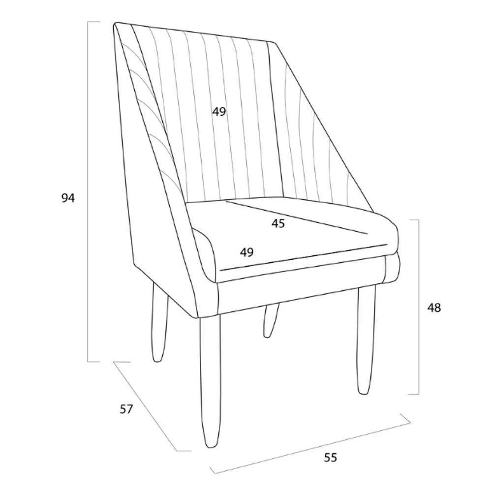 Kit 08 Cadeiras Para Sala De Jantar Ana Pés Palito Veludo Grafite D'classe Decor - 5