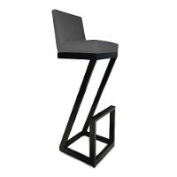 Kit 06 Banqueta Alta Z Base De Ferro Suede Grafite D'classe Decor - 2