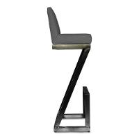 Kit 06 Banqueta Alta Z Base De Ferro Suede Grafite D'classe Decor - 3