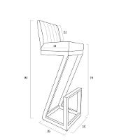 Kit 06 Banqueta Alta Z Base De Ferro Suede Bege D'classe Decor - 5