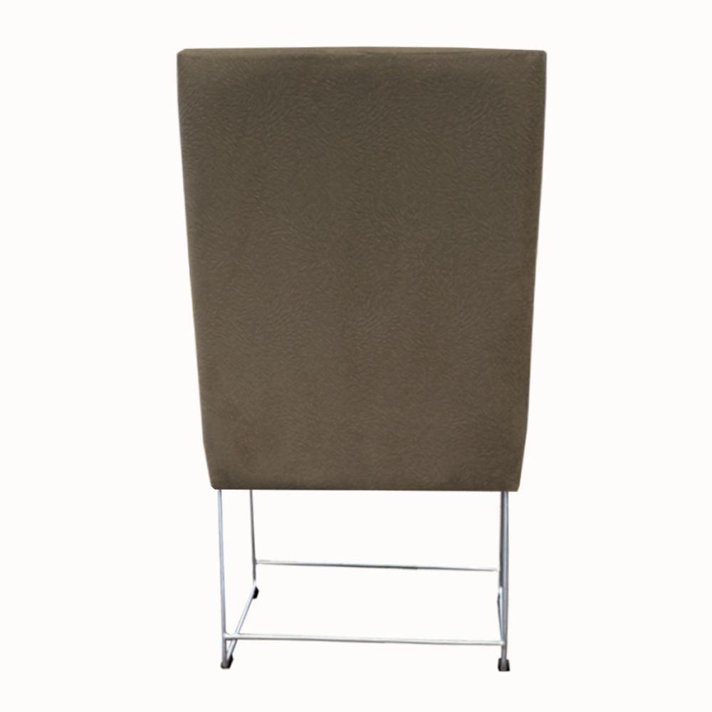 Kit 08 Cadeiras Ana Base De Ferro Prata Suede Marrom Rato D'classe Decor - 5