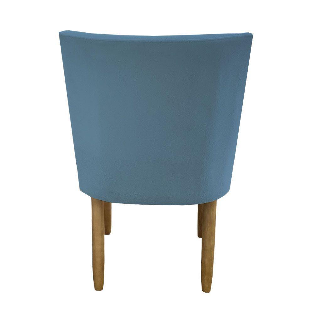 Kit 06 Cadeiras Para Sala De Jantar Tóquio Pés Palito Suede Azul Tiffany D'classe Decor - 4