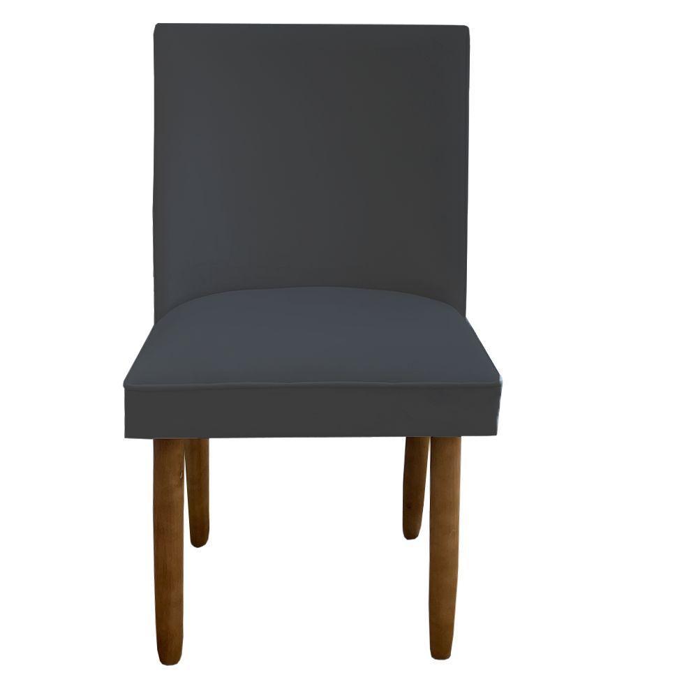 Kit 08 Cadeiras Para Sala De Jantar Tóquio Pés Palito Suede Grafite D'classe Decor - 2