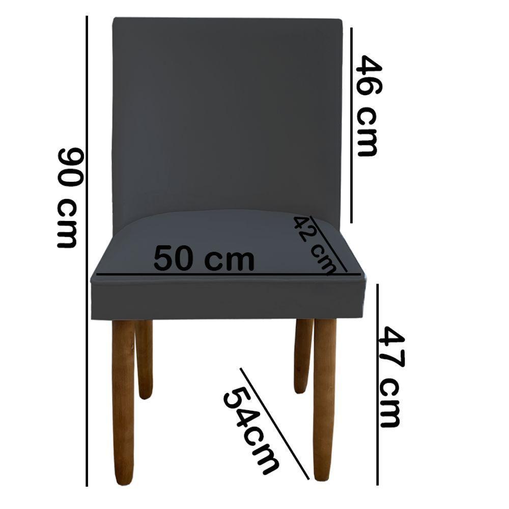 Kit 04 Cadeiras Para Sala De Jantar Tóquio Pés Palito Suede Grafite D'classe Decor - 5