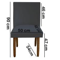 Kit 04 Cadeiras Para Sala De Jantar Tóquio Pés Palito Suede Grafite D'classe Decor - 5