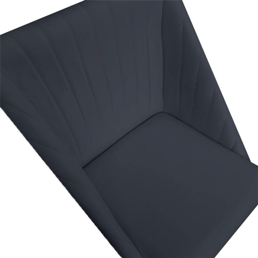 Kit 04 Cadeiras Para Sala De Jantar Ana Pés Palito Veludo Grafite D'classe Decor - 4