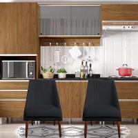 Kit 04 Cadeiras Para Sala De Jantar Ana Pés Palito Veludo Grafite D'classe Decor - 6