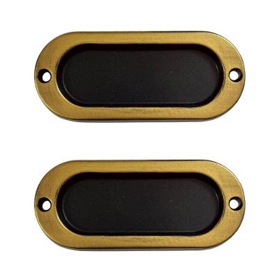 Par De Puxador Concha Sobrepor Pequeno Preto-dourado