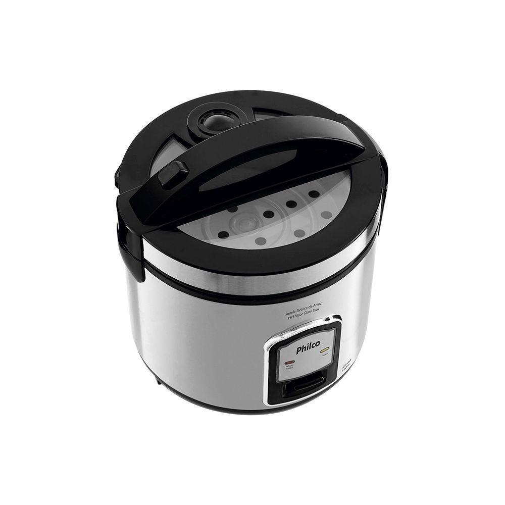 Panela Elétrica De Arroz Philco Ph5p Visor Glass Inox - Preto 220v - 2