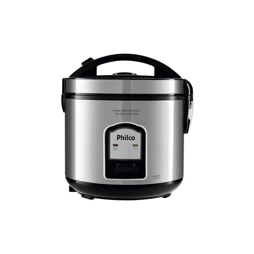 Panela Elétrica De Arroz Philco Ph5p Visor Glass Inox - Preto 127v - 1