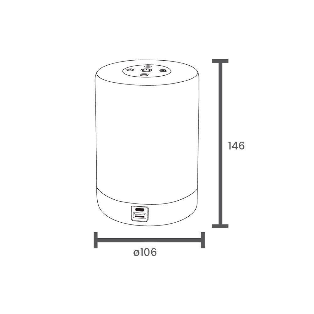 Luminária De Mesa Led Taschibra Atmosphere Recarregável 5v Branco - 2