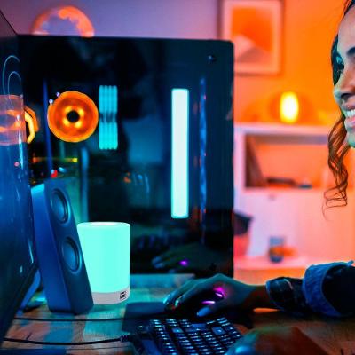 Luminária De Mesa Led Taschibra Atmosphere Recarregável 5v Branco