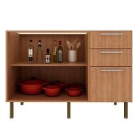 Balcao Para Pia Sem Tampo 120 Cm Mdp 2p 3g Cz3100 Freijo Tecno Mobili Freijo - 5