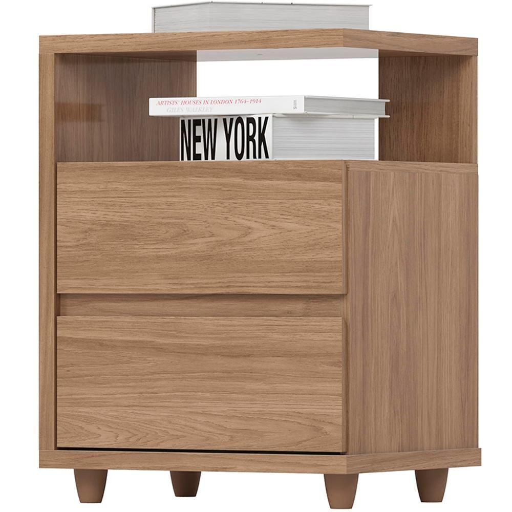 Mesa De Cabeceira 2 Gavetas 48 Cm Campeche Jequitiba Henn - 1