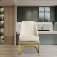 Kit 04 Cadeiras Para Sala De Jantar Ana Base De Ferro Veludo Bege D'classe Decor - 6