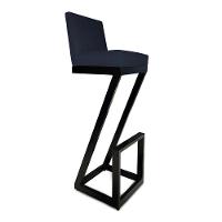 Kit 06 Banqueta Alta Z Base De Ferro Suede Azul Marinho D'classe Decor - 3