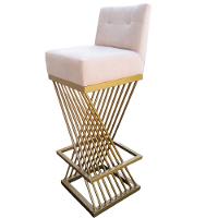 Kit 10 Banquetas Luma Base De Ferro Sued Bege D'classe Decor