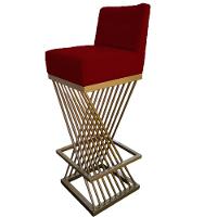 Kit 08 Banquetas Luma Base De Ferro Sued Marsala D'classe Decor