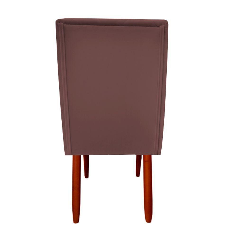 Kit 08 Cadeiras Para Sala De Jantar Lizz Pés Palito Veludo Rosê D'classe Decor - 5