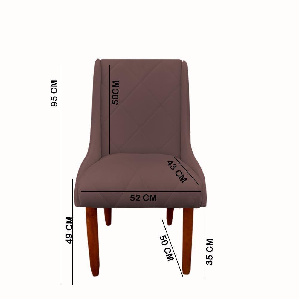 Kit 08 Cadeiras Para Sala De Jantar Lizz Pés Palito Veludo Rosê D'classe Decor - 6