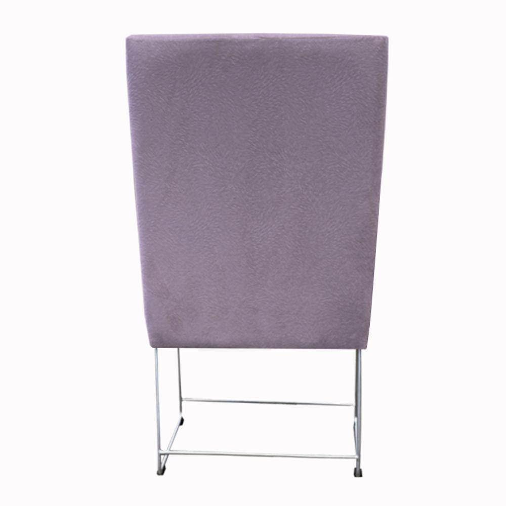 Kit 06 Cadeiras Ana Base De Ferro Prata Suede Rosa Bebê D'classe Decor - 5