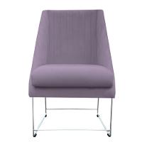 Kit 06 Cadeiras Ana Base De Ferro Prata Suede Rosa Bebê D'classe Decor - 2