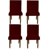 Kit 04 Cadeiras Para Sala De Jantar Tóquio Pés Palito Suede Marsala D'classe Decor - 1