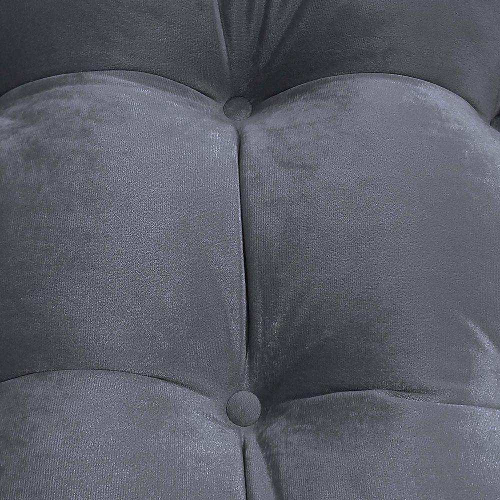 Puff Costela - élpis Móveis Veludo Grafite - 3