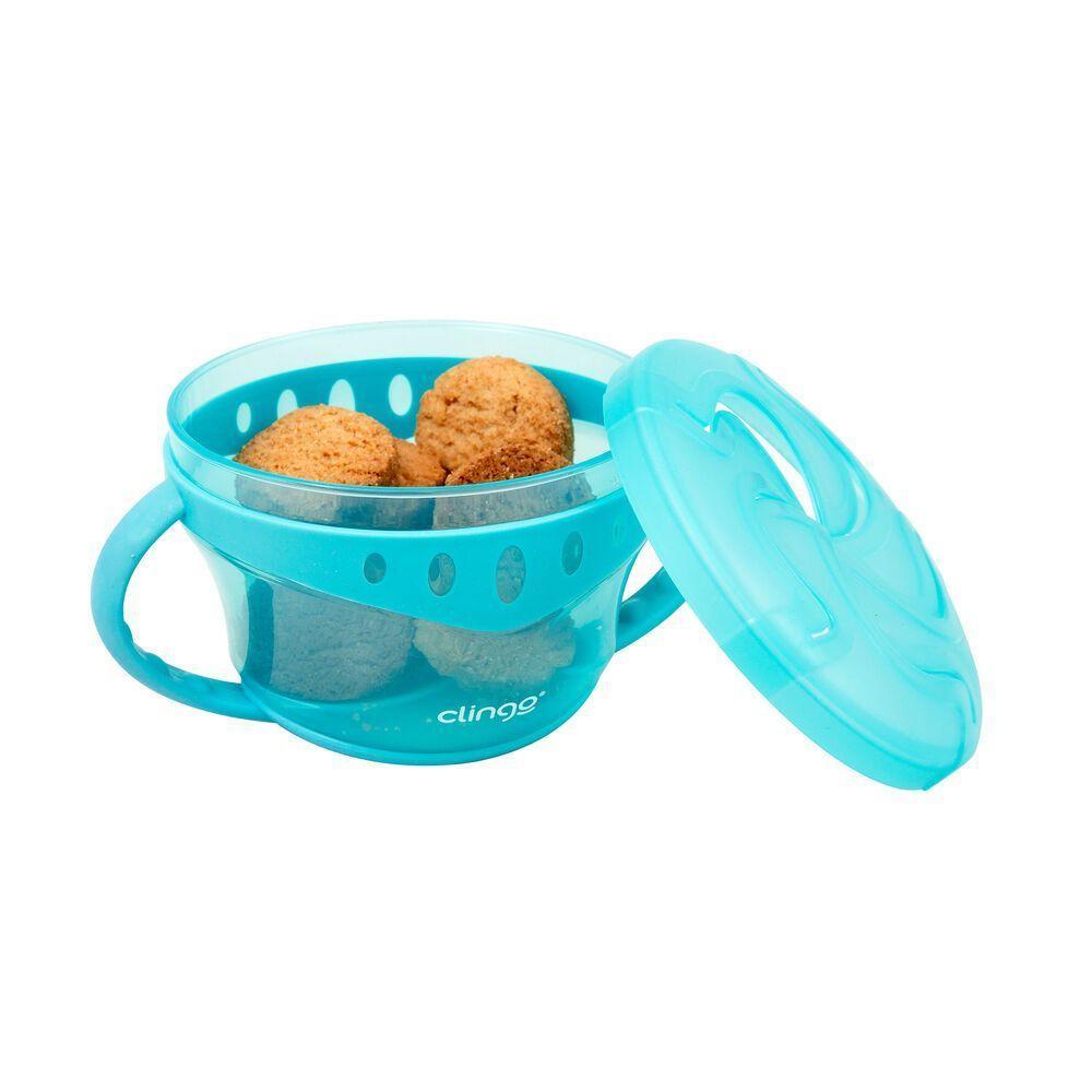 Porta Bolachas Snacks Smart Capacidade 300 Ml Alça Dupla Prático Cor Azul - 2