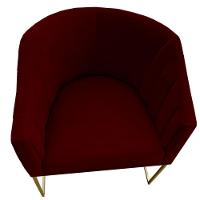 Poltrona Julia Com Base De Ferro Sala De Estar Escritório Recepção Clinica Suede Marsala D'classe Decor - 2