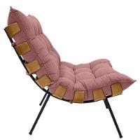 Poltrona Costela Com Puff Em Linho Ou Veludo - élpis Móveis Linho Rosê - 3