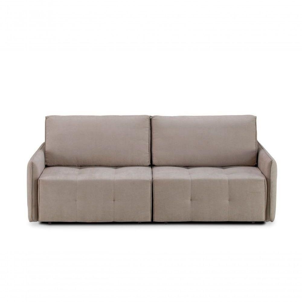 Sofá Cama Tecido Bege 2,20 Mt Saori - Bege - 2