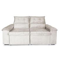 Sofá Retrátil E Reclinável 3 Lugares Verona 1,80m - élpis Móveis Veludo Bege