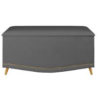 Calçadeira Baú Solteiro 90cm Com Tachas Imperial J02 Veludo Cinza - Mpozenato - 6