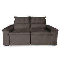 Sofá Retrátil E Reclinável 3 Lugares Verona 2,00m - élpis Móveis Veludo Marrom