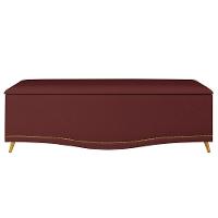 Calçadeira Baú Casal 140cm Com Tachas Imperial J02 Veludo Vinho - Mpozenato - 3