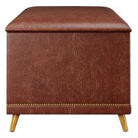 Calçadeira Baú Solteiro 90cm Com Tachas Imperial J02 Facto Marrom - Mpozenato - 6