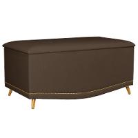 Calçadeira Baú Solteiro 90cm Com Tachas Imperial J02 Veludo Chocolate - Mpozenato - 1