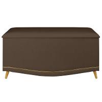 Calçadeira Baú Solteiro 90cm Com Tachas Imperial J02 Veludo Chocolate - Mpozenato - 3