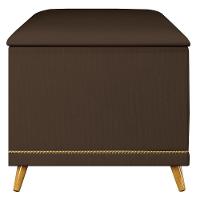 Calçadeira Baú Solteiro 90cm Com Tachas Imperial J02 Veludo Chocolate - Mpozenato - 6