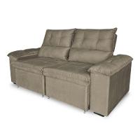 Sofá Retrátil E Reclinável 3 Lugares Verona 2,00m - élpis Móveis Veludo Cappuccino - 1