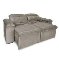 Sofá Retrátil E Reclinável 3 Lugares Verona 2,00m - élpis Móveis Veludo Cappuccino