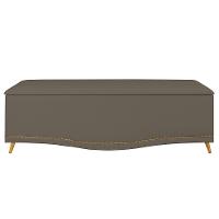 Calçadeira Baú King 195cm Com Tachas Imperial J02 Sintético Areia - Mpozenato