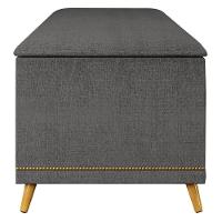 Calçadeira Baú Casal 140cm Com Tachas Imperial J02 Linho Grafite - Mpozenato - 6