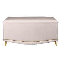 Calçadeira Baú Solteiro 90cm Com Tachas Imperial J02 Veludo Bege - Mpozenato - 3